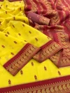 Tew Kalyani Cotton With Gold Jari Silk Saree